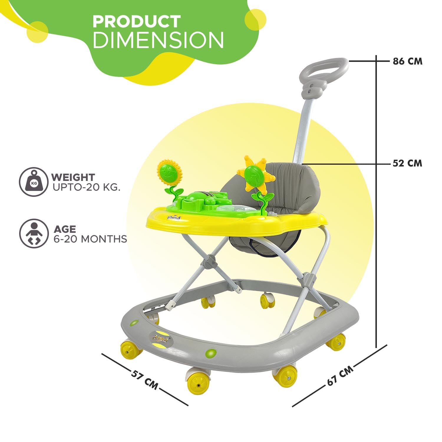 Activity walker for babies, the Dash Butterfly model, offering interactive toys and a comfortable seat for early development. www.usmile.toys